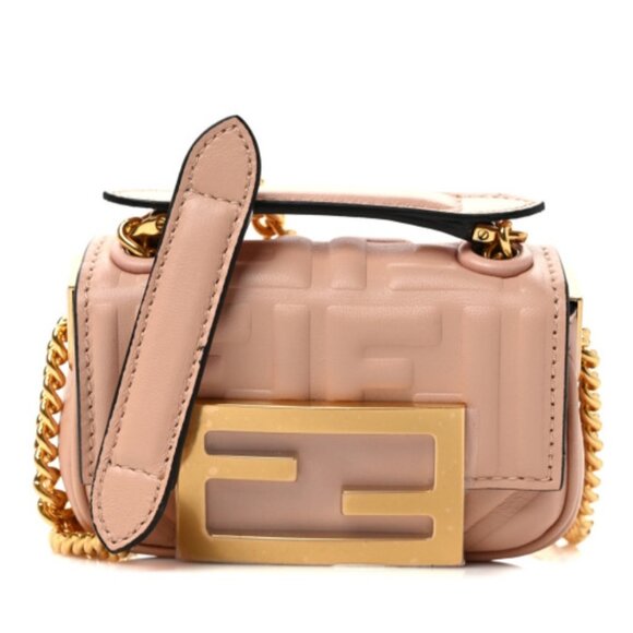 Fendi Nappa Matisse FF Nano Chain Baguette - Picture 1 of 8